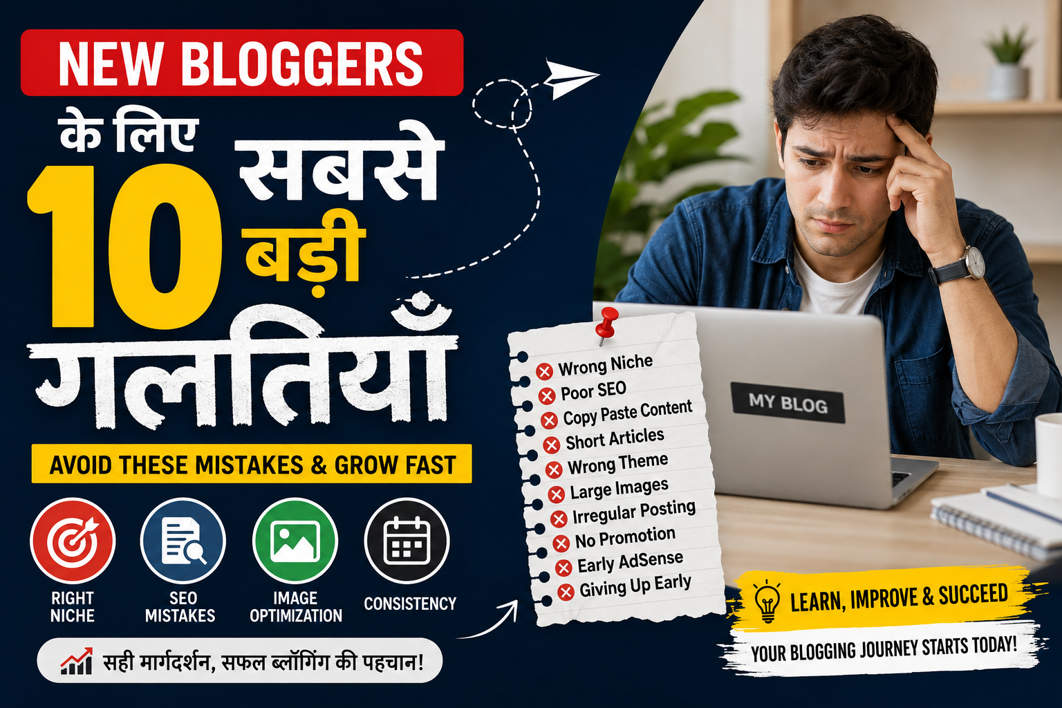 naye blogger ke liye 10 sabse badi galtiyan