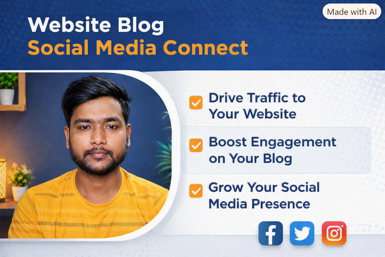 website blog post ko instagram aur facebook se kaise connect kare